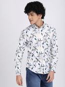 White Lilac Popcorn Print Premium Full Sleeves Shirt
