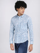 Sky Blue Popcorn Print Premium Full Sleeves Shirt