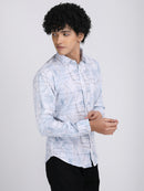 Light White Popcorn Print Premium Full Sleeves Shirt