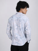 Light White Popcorn Print Premium Full Sleeves Shirt