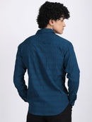Nile Blue Popcorn Texture Full sleeves Shirt