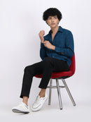 Nile Blue Popcorn Texture Full sleeves Shirt
