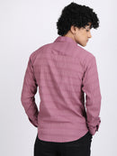 Dark Pink Popcorn Texture Full Sleeves Shirt