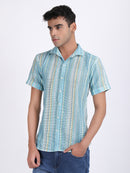 Dirty Blue Dual Fusion Crochet Shirt