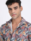 Dark Grey Dual Fusion Crochet Shirt