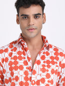 Sunrise Orange Popcorn Print Premium Full Sleeves Shirt