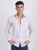 Light Purple Popcorn Print Premium Full Sleeves Shirt