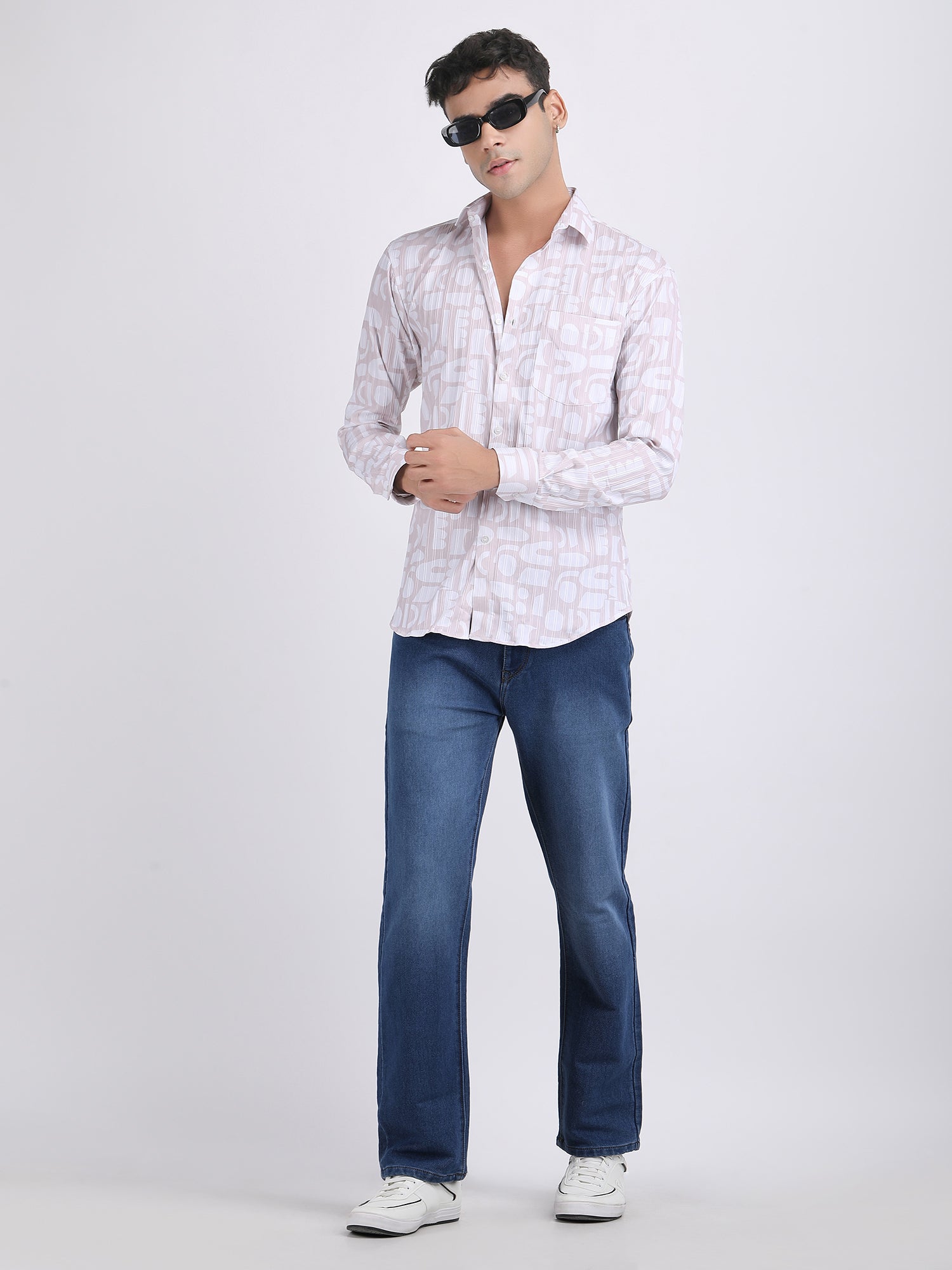 Light Purple Popcorn Print Premium Full Sleeves Shirt