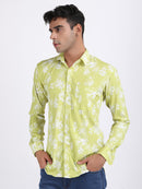 Lemon Green Popcorn Print Premium Full Sleeves Shirt