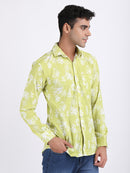Lemon Green Popcorn Print Premium Full Sleeves Shirt