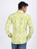 Lemon Green Popcorn Print Premium Full Sleeves Shirt