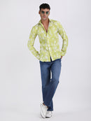 Lemon Green Popcorn Print Premium Full Sleeves Shirt
