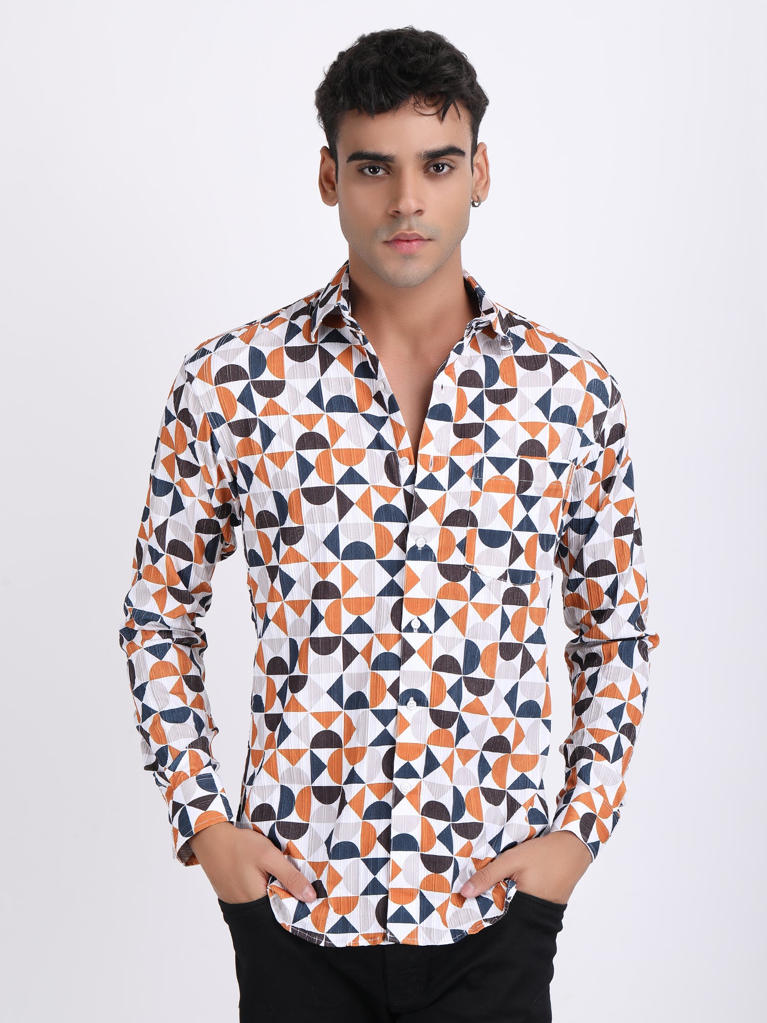 Multi Popcorn Print Premium Full Sleeves Shirt