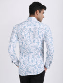 White Popcorn Print Premium Full Sleeves Shirt