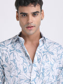 White Popcorn Print Premium Full Sleeves Shirt