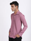 Dark Pink Popcorn Texture Full Sleeves Shirt