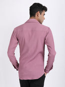 Dark Pink Popcorn Texture Full Sleeves Shirt