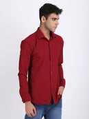 Red Popcorn Texture Full Sleeves Shirt