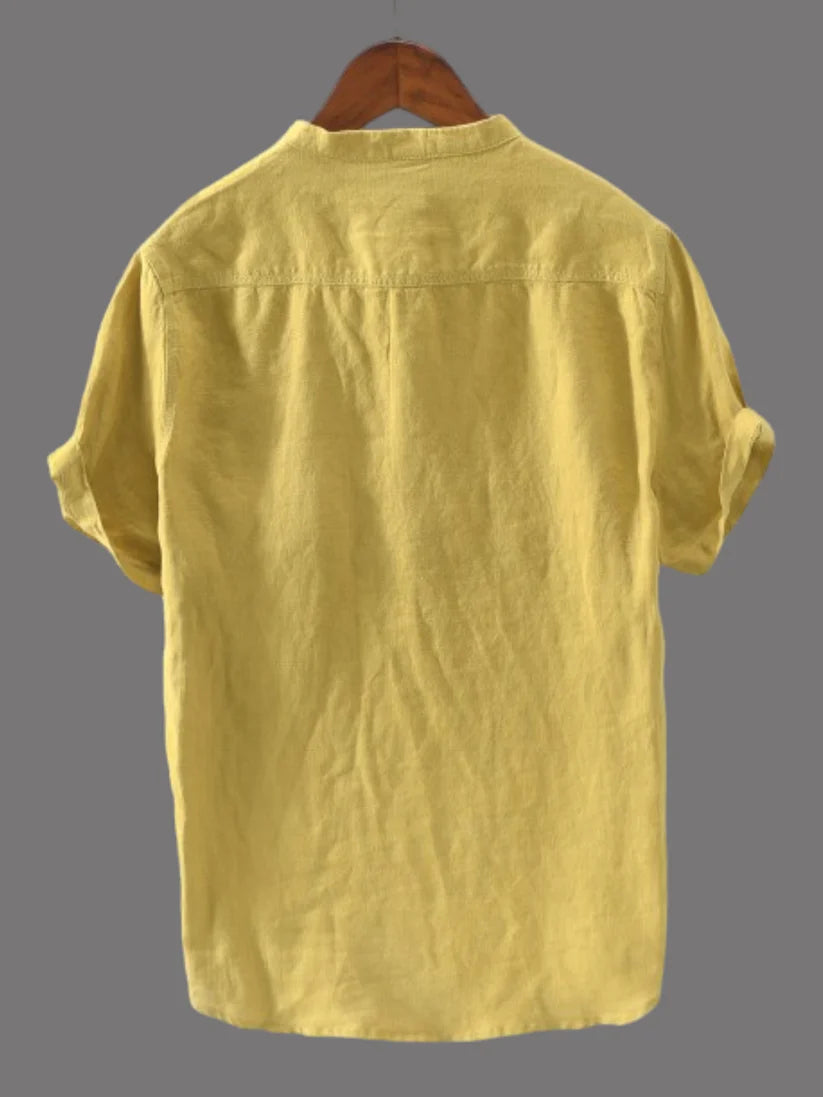 The Perfect Blend of Tradition and Modernity: Men's Yellow Cotton Kurta Shirt with Handy Pocket