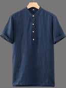 Men's Navy Blue Cotton Kurta Shirt
