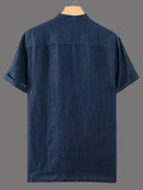 Men's Navy Blue Cotton Kurta Shirt
