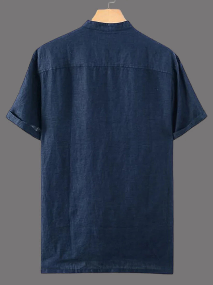 Men's Navy Blue Cotton Kurta Shirt