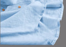 Men's Light Blue Half-Sleeve Mandarin Collar Shirt
