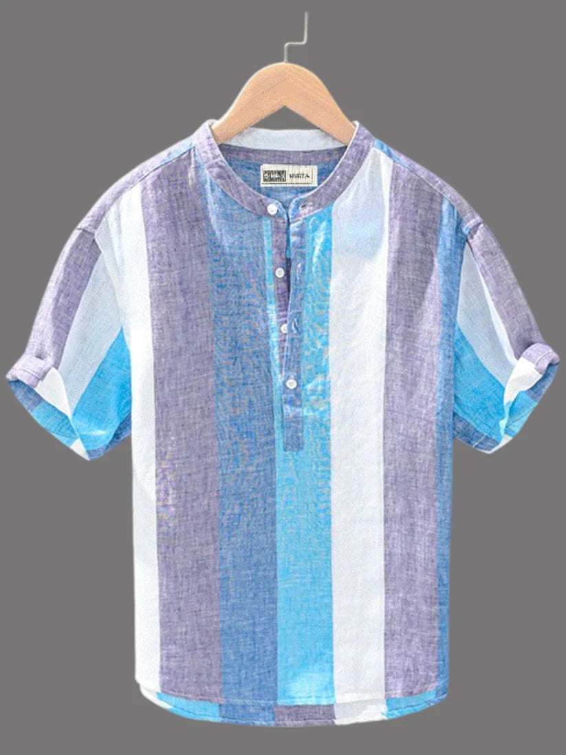 Classic Comfort: Men's Striped Cotton Kurta