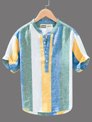 Premium Cotton Kurta with Multicolour Stripes