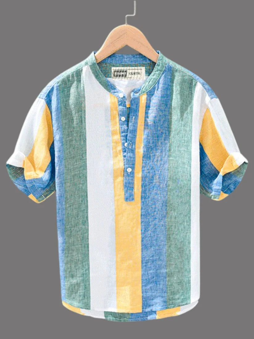 Premium Cotton Kurta with Multicolour Stripes