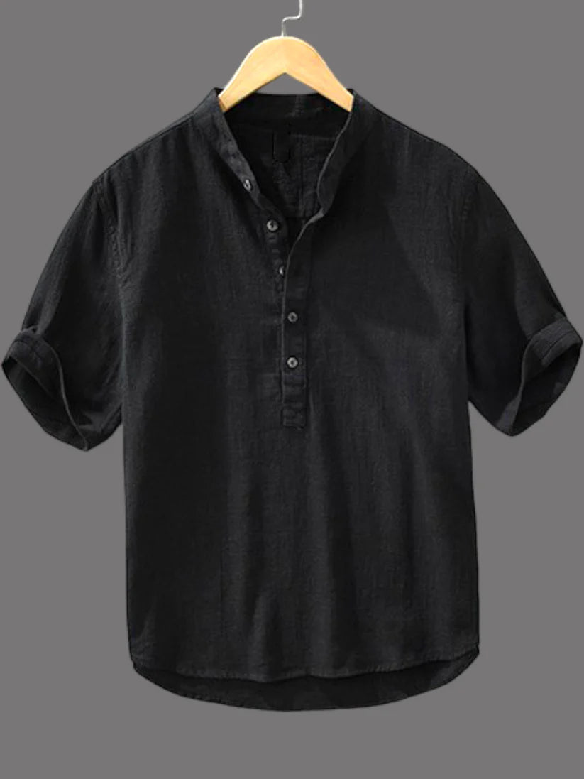 Classic Black, Modern Comfort: Men's Cotton Kurta Shirt