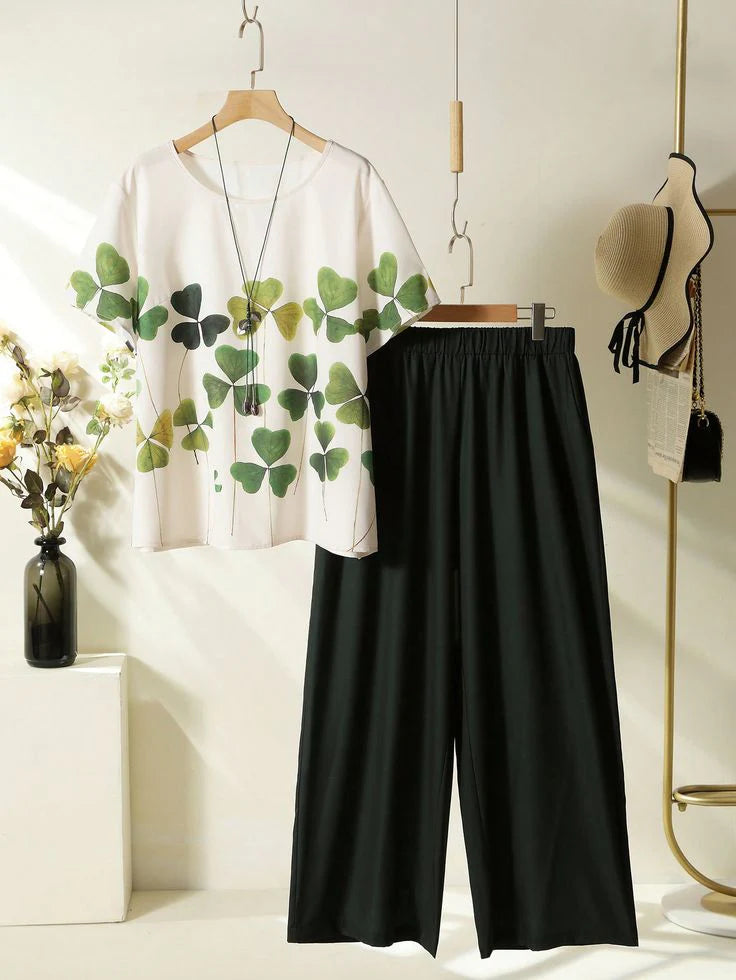 Elevate Your Style – Artistic Leaf Pattern Co-Ord