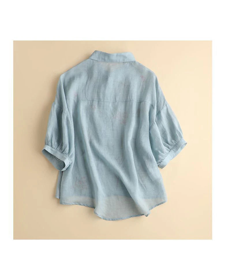 Feel Fresh and Fabulous in the Sky Blue Embroidered Tunic